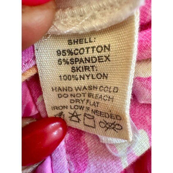 Pink Floral Dress With Attached Shorts Peach Love California M - Picture 7 of 8